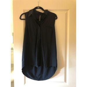 Athleta Black Sleeveless Collard Top